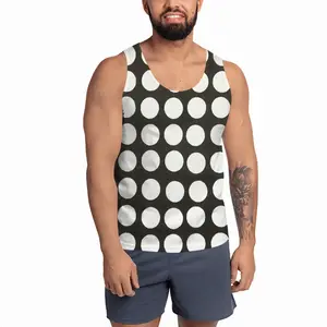 Men White Circles On Black Sports Vest