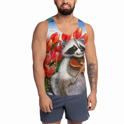 Men Raccoon Celebrating Spring Sports Vest