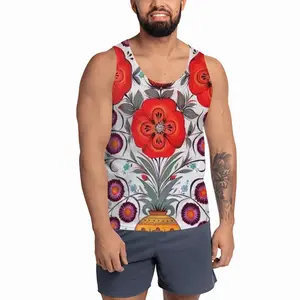 Men Poppy Flowers In A Pot Sports Vest