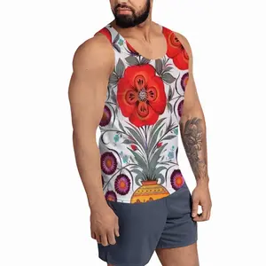 Men Poppy Flowers In A Pot Sports Vest