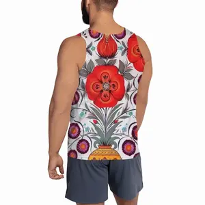 Men Poppy Flowers In A Pot Sports Vest