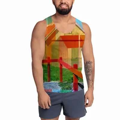 Men Red Fence Sports Vest