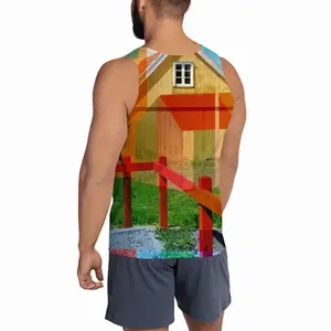 Men Red Fence Sports Vest