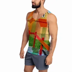 Men Red Fence Sports Vest