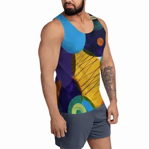 Men Blue And Green Modern Sports Vest