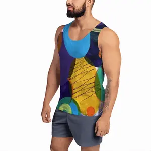 Men Blue And Green Modern Sports Vest