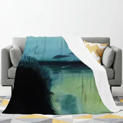 Beach Landscape Inside A Womans Nude Flannel Blanket (Multi-Size, Vertical)