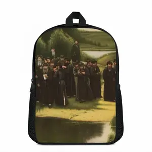 Old Poland Tashlich Prayer On Vistula River Double layer Schoolbag