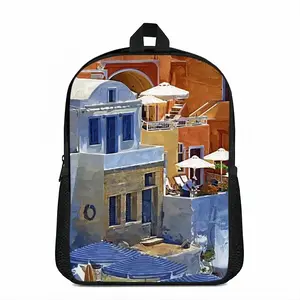 Santorini Houses In Oia Double layer Schoolbag