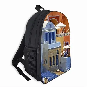 Santorini Houses In Oia Double layer Schoolbag