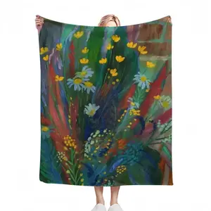 A Bouquet Of Wild Flowers In The Evening Flannel Blanket (Multi-Size, Vertical)