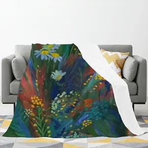 A Bouquet Of Wild Flowers In The Evening Flannel Blanket (Multi-Size, Vertical)