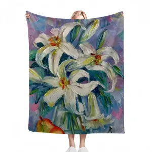 Lilies Flannel Blanket (Multi-Size, Vertical)