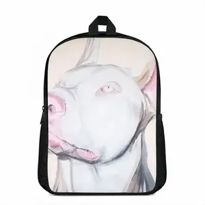 White Doberman Double layer Schoolbag