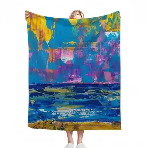 Atlantic Summer Flannel Blanket (Multi-Size, Vertical)