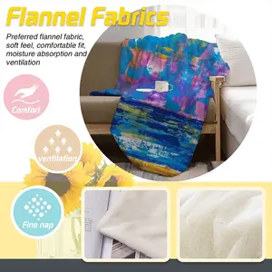 Atlantic Summer Flannel Blanket (Multi-Size, Vertical)