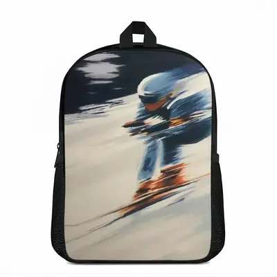 The Skier Double layer Schoolbag