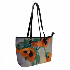 Sunflowers Leather Lady's Handbag