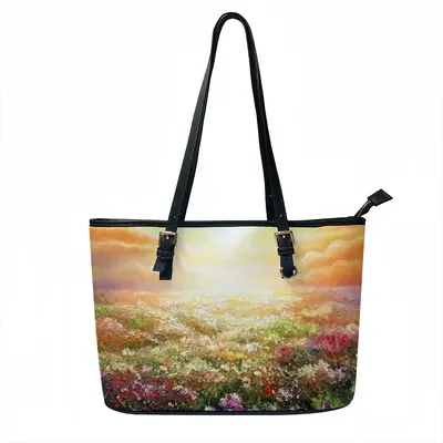 Sea Of Flowers Leather Lady's Handbag