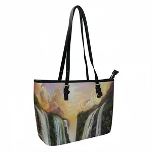 Among The Waterfalls Leather Lady's Handbag