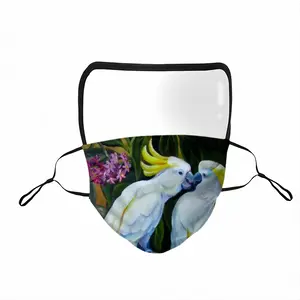 Unexpected Kiss Parrots Eye Face Mask