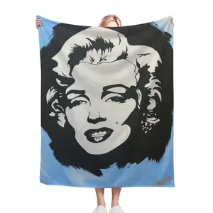 Marilyn Monroe - Girl Women Blonde Fashion Art Poster Flannel Blanket (Multi-Size, Vertical)