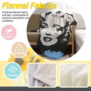 Marilyn Monroe - Girl Women Blonde Fashion Art Poster Flannel Blanket (Multi-Size, Vertical)