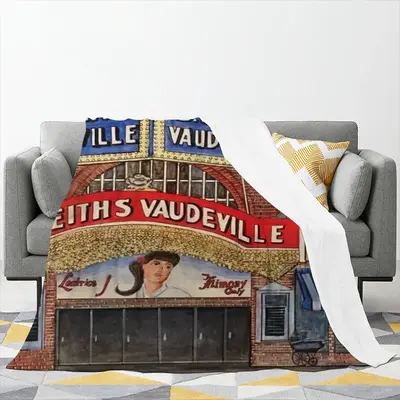 Bf Keiths Vaudeville New York City Flannel Blanket (Multi-Size, Vertical)