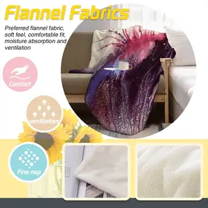 Purple Horse Flannel Blanket (Multi-Size, Vertical)