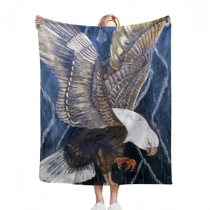 Eagle Scratch Flannel Blanket (Multi-Size, Vertical)