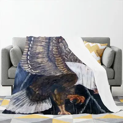 Eagle Scratch Flannel Blanket (Multi-Size, Vertical)