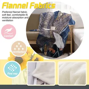 Eagle Scratch Flannel Blanket (Multi-Size, Vertical)