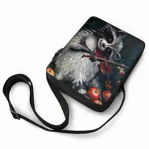 Raccoon Celebrating Apples Harvest Ii Long Strip Shoulder Bag