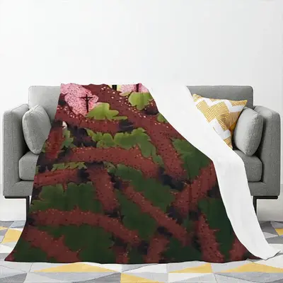 Calvary Through Thorns Flannel Blanket (Multi-Size, Vertical)