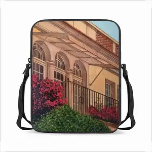 Italian Villa With Bougainvillea Long Strip Shoulder Bag