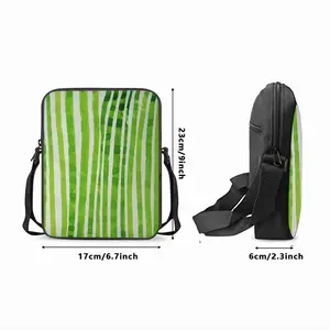 Green Lines Long Strip Shoulder Bag