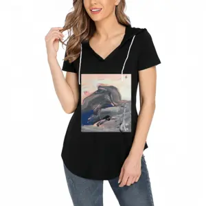 Women Twilight V-tie cap Short Sleeve T-Shirt