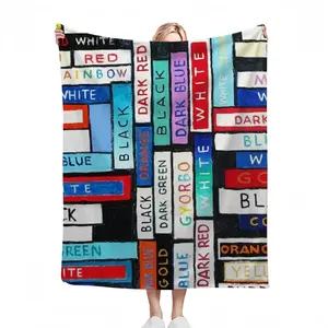 Colour Word Flannel Blanket (Multi-Size, Vertical)