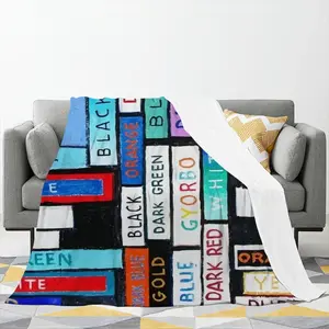 Colour Word Flannel Blanket (Multi-Size, Vertical)