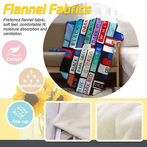 Colour Word Flannel Blanket (Multi-Size, Vertical)