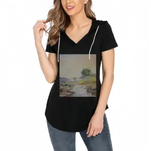 Women When Friends Meet V-tie cap Short Sleeve T-Shirt