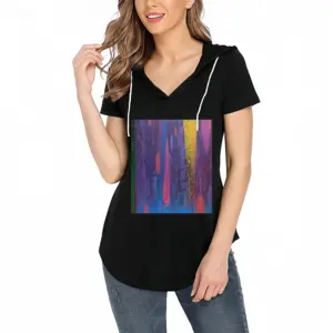 Women Simultaneous Stimulation V-tie cap Short Sleeve T-Shirt