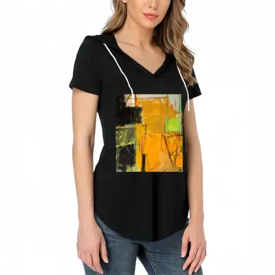 Women New York V-tie cap Short Sleeve T-Shirt