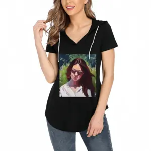 Women Dreams V-tie cap Short Sleeve T-Shirt