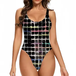 Women Grid (Bleeding) One Piece Swimsuit