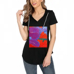 Women A Little Night Music V-tie cap Short Sleeve T-Shirt