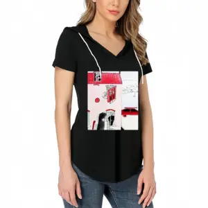 Women Dream House V-tie cap Short Sleeve T-Shirt