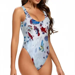 Women Coloured Leftovers One Piece Swimsuit