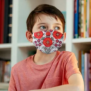 Poppy Flowers In A Pot Children's Mask