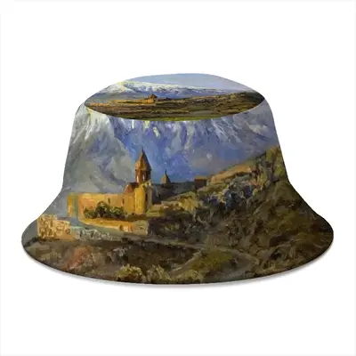 Mountain Ararat And Monastery Khor Virap Fisherman Hat